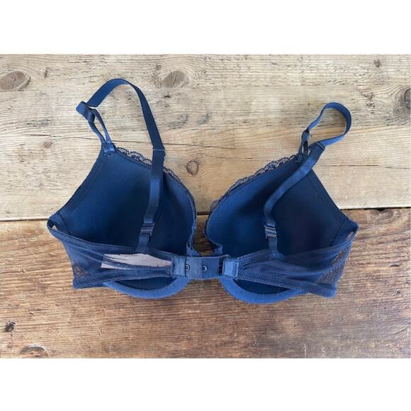 Victoria's Secret Noir Navy 32B Sexy Tee Lined Demi Bra VS - Picture 2 of 2
